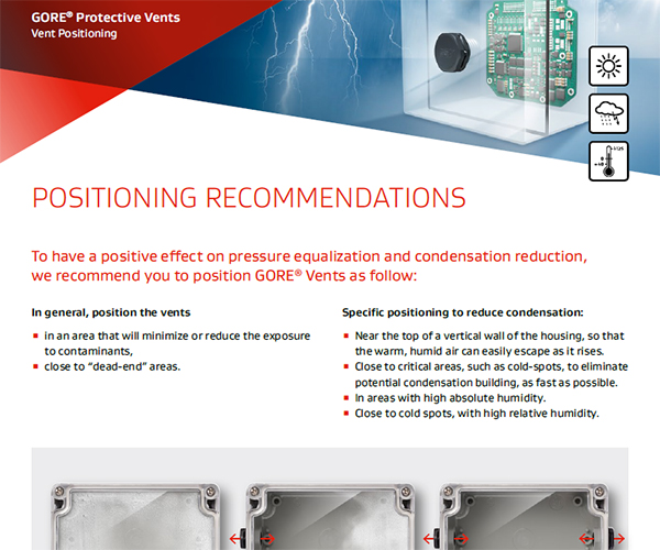 GORE® Protective Vents: Positioning Recommendations